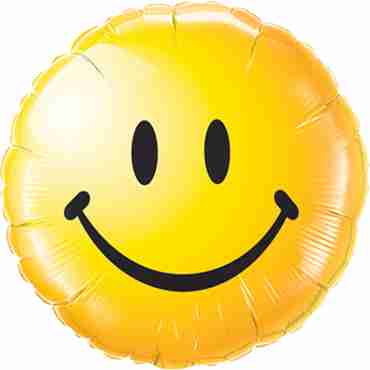 Smiley Face Yellow Foil Round 18in/45cm