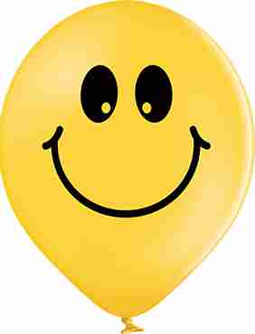 Smiley Pastel Bright Yellow Latex Round 12in/30cm