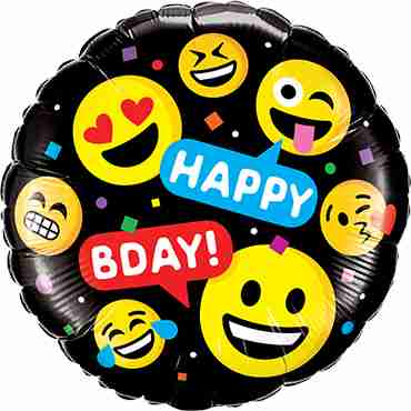 Smiley's Happy Birthday Foil Round 18in/45cm