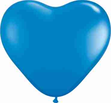 Standard Dark Blue Latex Heart 6in/15cm