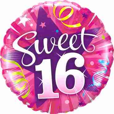 Sweet 16 Shining Star Foil Round 18in/45cm