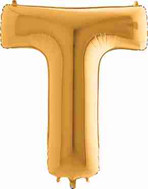 T Gold Foil Letter 7in/18cm 