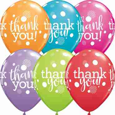 Thank You Dots Upon Dots Festive Assortment Latex Round 11in/27.5cm
