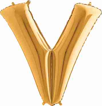 V Gold Foil Letter 7in/18cm 