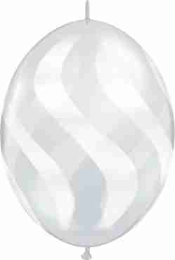 Wavy Stripes Crystal Diamond Clear (Transparent) w/White QuickLink 12in/30cm