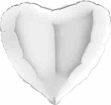 White Foil Heart 24in/60cm