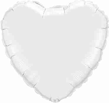 White Foil Heart 9in/22.5cm
