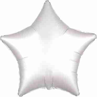 White Satin Luxe Foil Star 17in/43cm