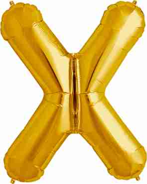 X Gold Foil Letter 16in/40cm
